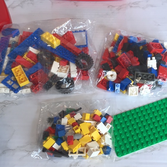 Lego Toys Vintage Lego 999 Classic 4285 Plastic Red Bucket Tote With Legos Inside Poshmark